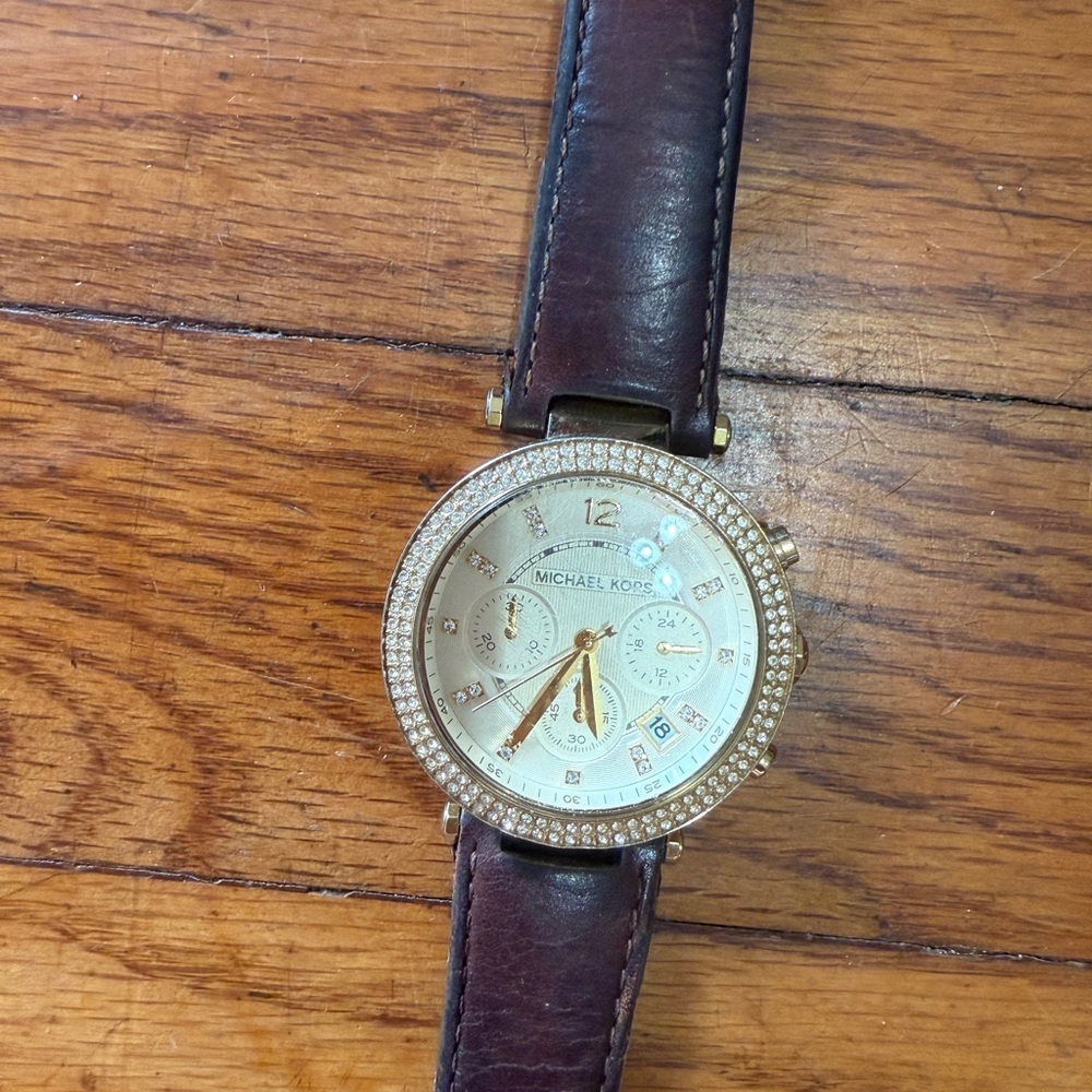 Michael Kors Gold and Brown Watch